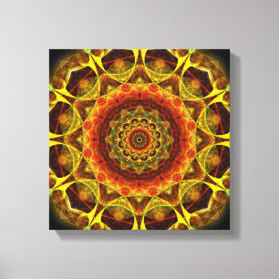 Gold Button Mandala Canvas Print