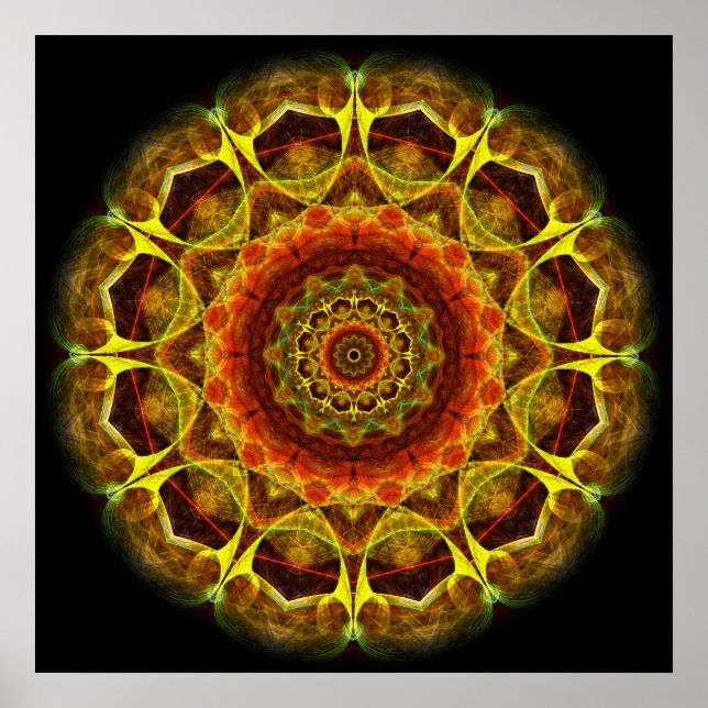 Gold Button Mandala Poster (Front)