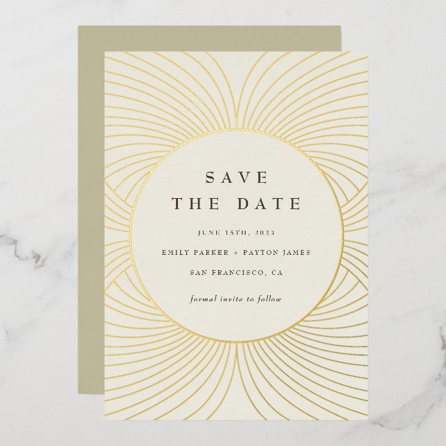 Gold Byzantine Foil Invitation (Front/Back)