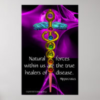 GOLD CADUCEUS, 7 CHAKRAS, PURPLE ROSE Medical,Yoga