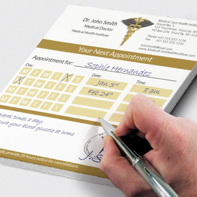 Gold Caduceus Black Wings Medical Appointment Notepad (Creator Uploaded)