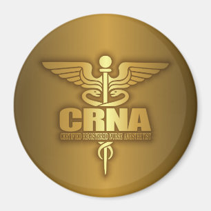 Gold Caduceus (CRNA) Magnet