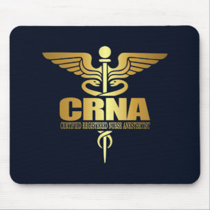 Gold Caduceus (CRNA) Mouse Pad