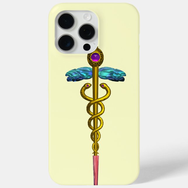 GOLD CADUCEUS MEDICAL SYMBOL Ivory Case-Mate iPhone Case (Back)
