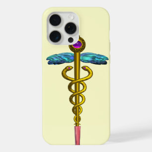 GOLD CADUCEUS MEDICAL SYMBOL Ivory iPhone 15 Pro Max Case