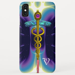 GOLD CADUCEUS MONOGRAM iPhone XS MAX CASE