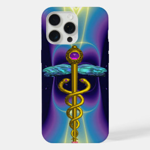GOLD CADUCEUS MONOGRAM iPhone 15 PRO MAX CASE