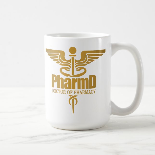Gold Caduceus (PharmD) Coffee Mug (Right)