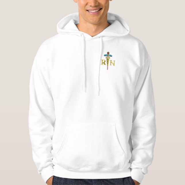 GOLD CADUCEUS REGISTERED NURSE SYMBOL HOODIE (Front)