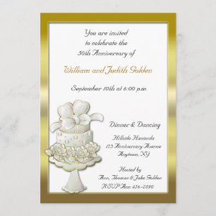 Gold Cake Invitation