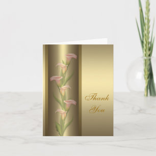 Gold Calla Lily Carte de remerciements