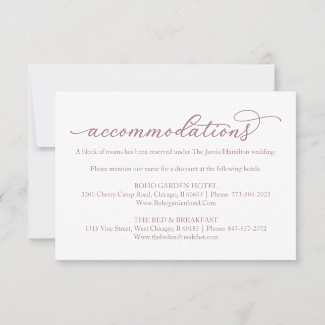 Gold Calligraphie Mariage Hôtel Hébergements RSVP (Devant)