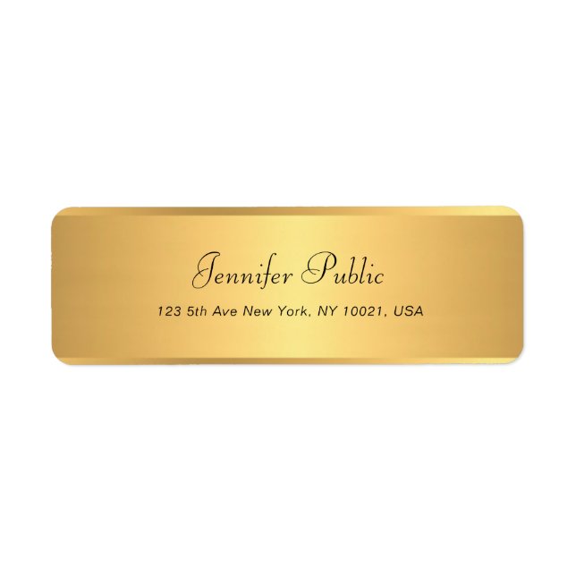 Gold Calligraphie Nom Texte Professionnel Moderne (Devant)