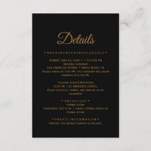 Gold Calligraphy Black Details Card