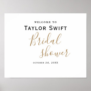 Gold Calligraphy Bridal Shower Poster