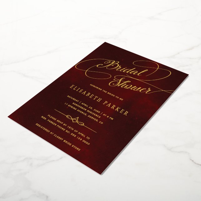 Gold calligraphy burgundy vintage bridal shower (Rotated)