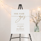 Gold Calligraphy Rustic She Said Yes Engagement