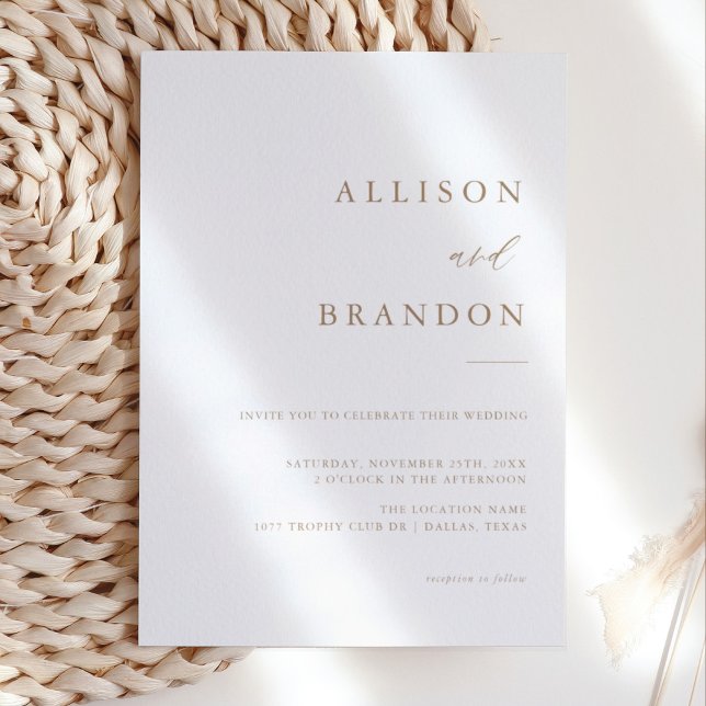 Gold Calligraphy Simple Wedding Invitation (Creator Uploaded)