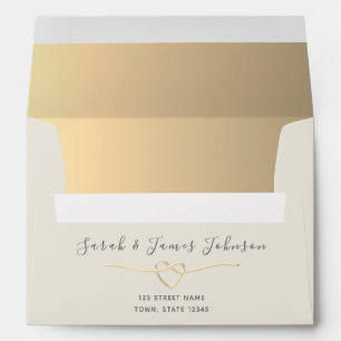 Gold Calligraphy Wedding Invitation Envelope