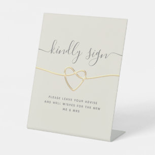 Gold Calligraphy Wedding Pedestal Sign
