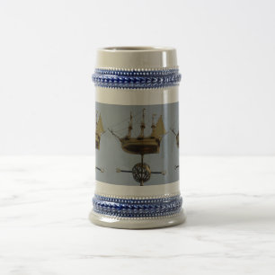 Gold Calyon Compass Rose Grey /Blue 22 oz Stein