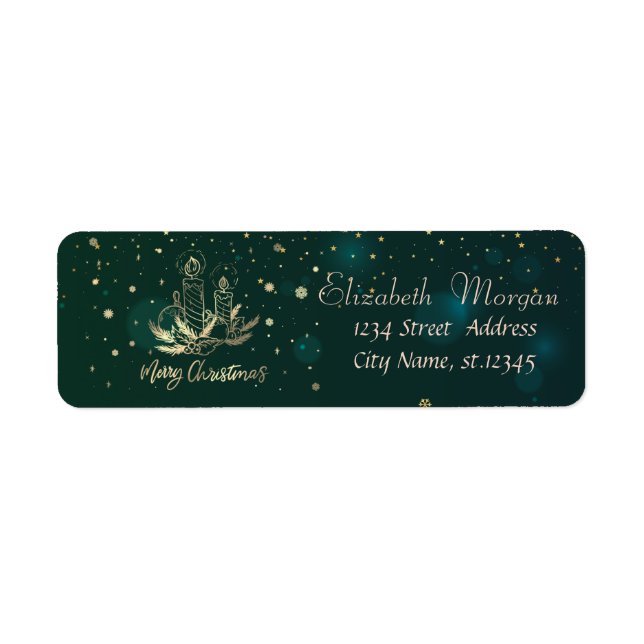 Gold Candle,Balls,Pine Tree Branches Green (Front)