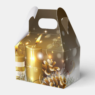 Gold Candles Christmas Elegant Holiday Favor Box