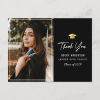 gold cap black thank you graduation