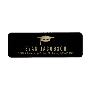 Gold Cap EDITABLE COLOR Graduation Address Labels
