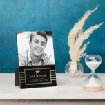 Gold Cap EDITABLE COLOR Graduation Photo Plaque<br><div class="desc">Great keepsake to remember this special milestone in life. Background colour can be customized online! Matching items can be found on our website: www.berryberrysweet.com or upon request.</div>