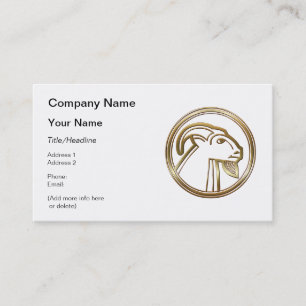 Gold Capricorn Zodiac Sea Goat Astrology Sign Business Card