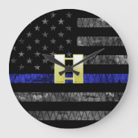 (Gold) Captain Thin Blue Line Distressed Flag