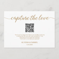 Gold Capture the love QR code wedding photo share