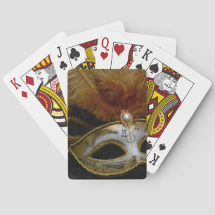 Gold Carnival Venetian Mask Masquerade Playing Cards