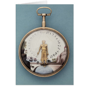 Gold cased bras-en-l'air pocket watch