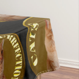Gold Cat Coins With Ginger Cat,  Tablecloth