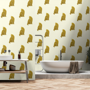 Gold Cat Custom Colour Wallpaper