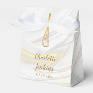 Gold Caterer Bakery Patisserie Marble Swirls Gift Favor Box