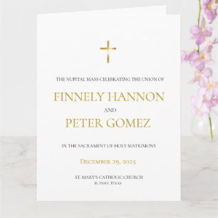 Gold Catholic Mass Wedding Program