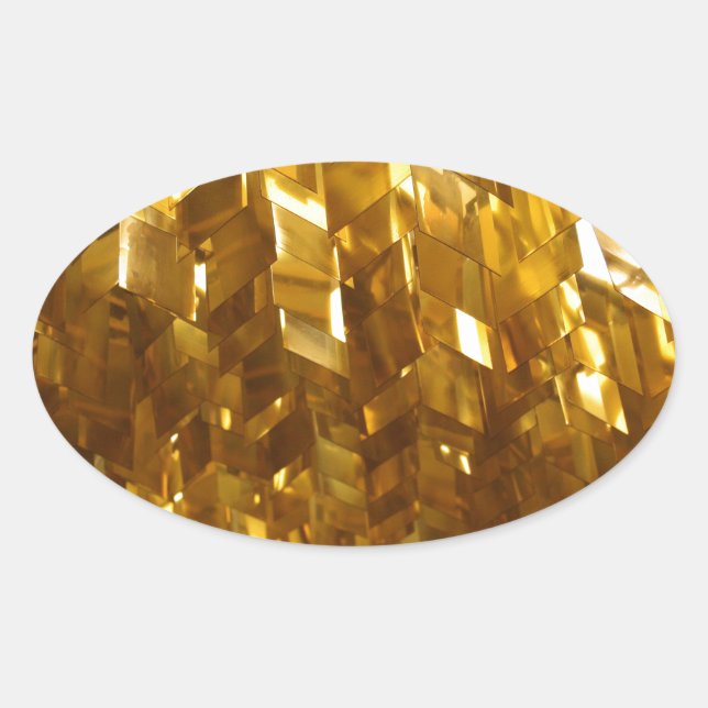 Gold Ceiling Abstract Art Oval Sticker (Front)