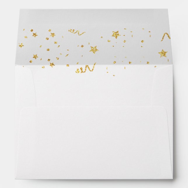 Gold Celebration Retirement Party Invitation Envelope (Back (Bottom))