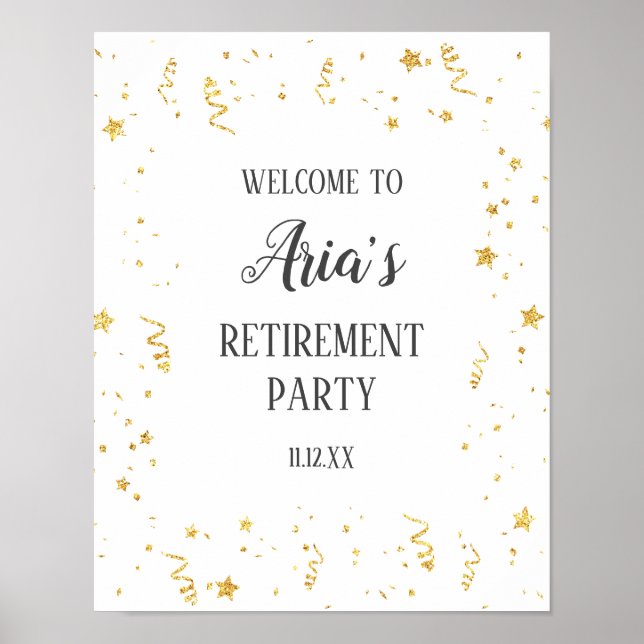 Gold Celebration Retirement Party Welcome Sign (Front)