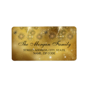 Gold Celebration Sparkle Christmas Address Labels