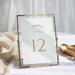 Gold Celestial Moon Wedding Table Number<br><div class="desc">Guide your guests with the "Gold Celestial Moon Wedding Table Numbers." Against a clean white background,  the golden celestial elements. Moon phases subtly integrated into the design symbolize the progression of tables,  creating a celestial journey for your guests.</div>