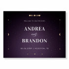 Gold Celestial Purple Galaxy Wedding Welcome Sign 