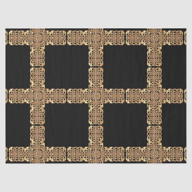gold celtic cross tissue paper (Front)