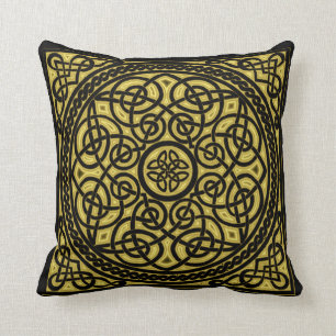 gold celtic design throw pillow