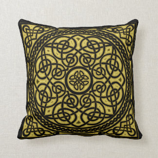 gold celtic design throw pillow