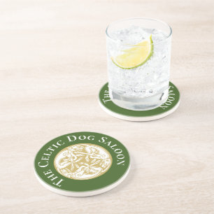 Gold Celtic Dog Trio Custom Coaster