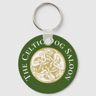 Gold Celtic Dog Trio Custom  Keychain